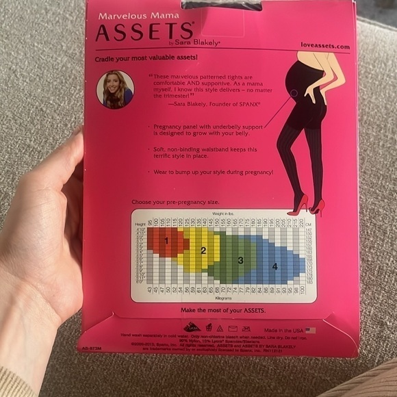 NWT ASSETS Marvelous Mama Terrific Tights Maternity Opaque Blck Stripes size 3 - Picture 3 of 3